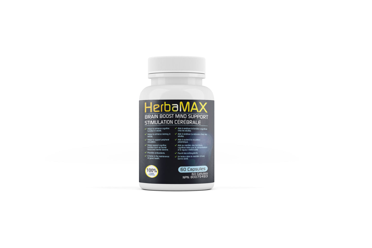 HerbaMAX Brain Boost Mind Support Stimulation (60 Count)